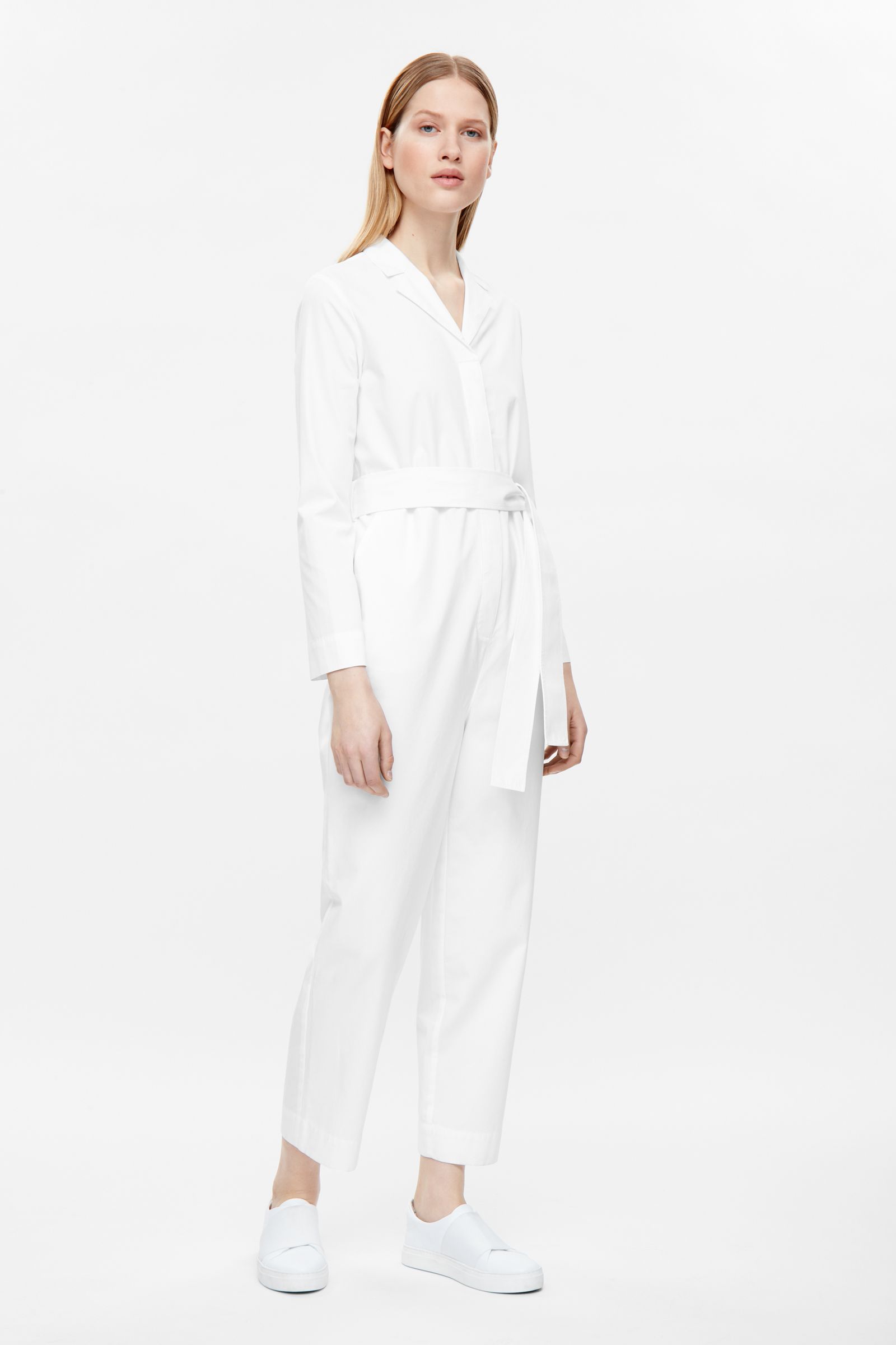 cos white jumpsuit