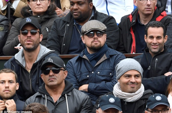 Leonardo Dicaprio and posse at the French Open