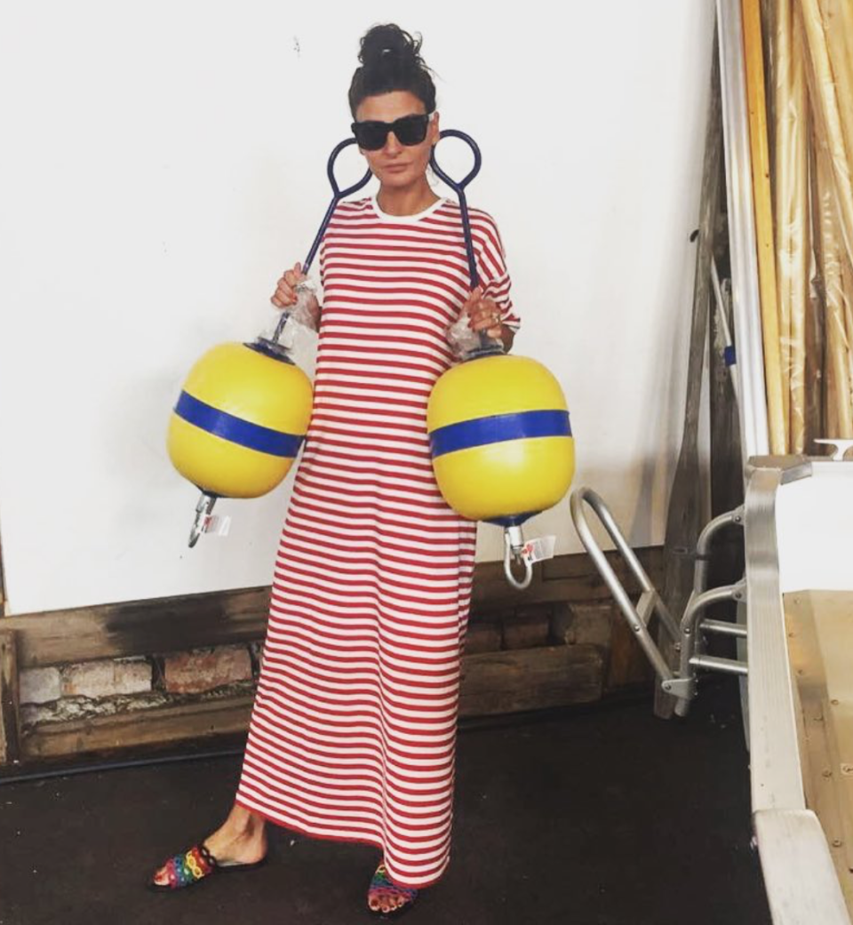 Giovanna Battaglia Street Style on Vacation