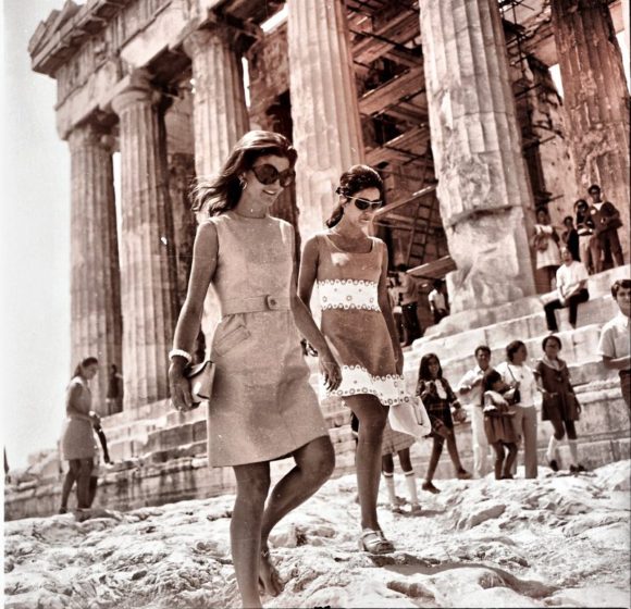 Jackie touring Greek ruins