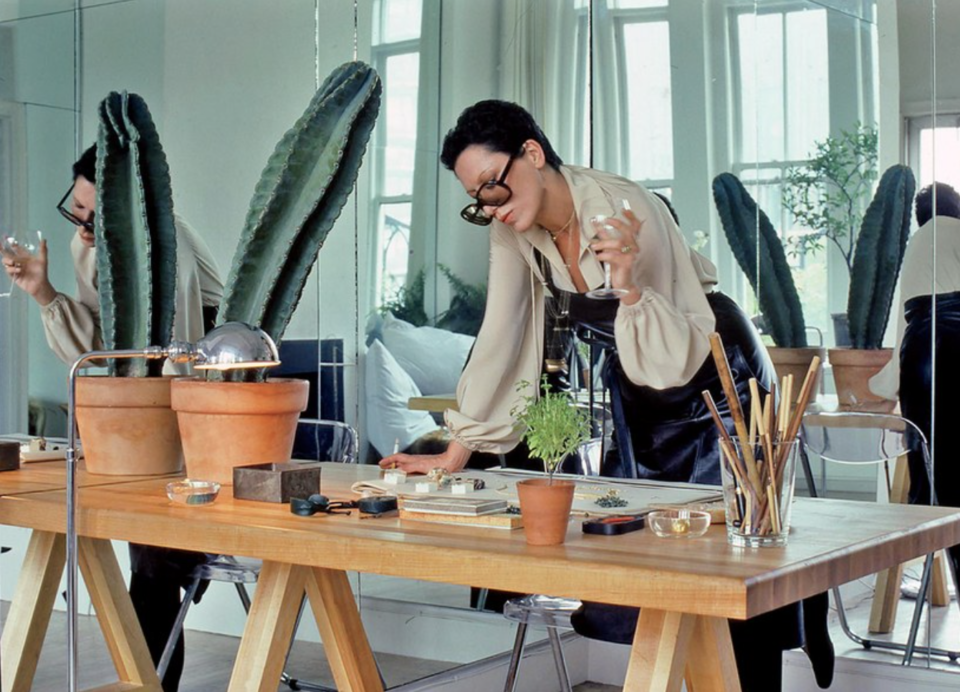 Elsa Peretti at work at Halston 1974